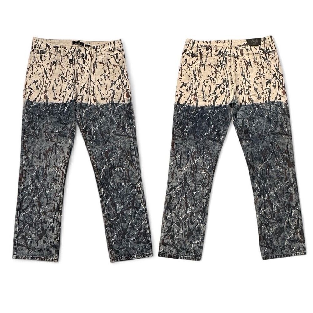 Agile Hip Hop Paint Splatter Jeans Sz 36W X 32 Streetwear Skate Rap Baggy Artsy